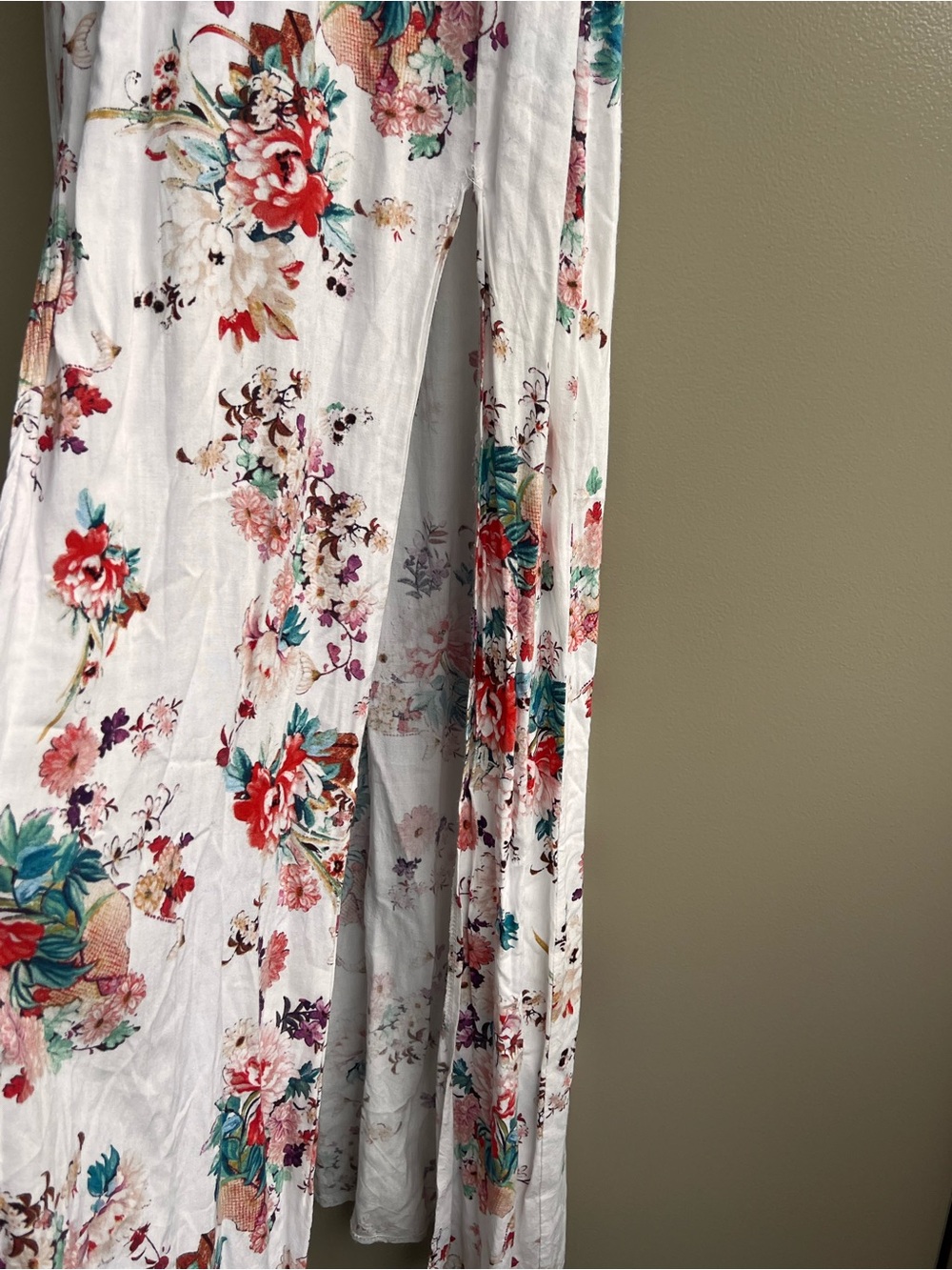 PARISIAN Floral Maxi Dress White Multicolor Peasant Chic Resort Boho Cottagecore - Picture 9 of 15
